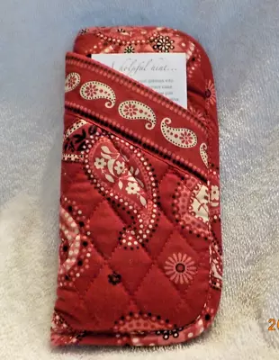 Vera Bradley Double Eyeglass Case In Retired Blue Mesa Red Pattern • $16.50