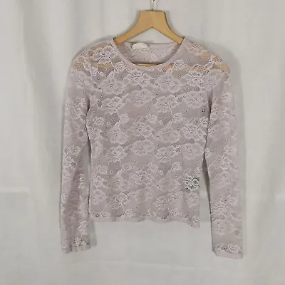 Ladies Top Size M 10 Pins And Needles Lilac Pink Lace Sheer Smart Party Evening  • £12.99