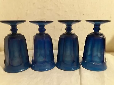 4 Vintage Imperial Old Williamsburg Deep Blue Iced Tea Goblets  • $57