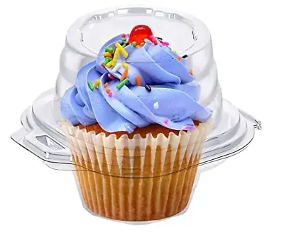 50 Pack Cupcake Containers Single Disposable Plastic Dome Holders Cake Boxes Cup • $13.05