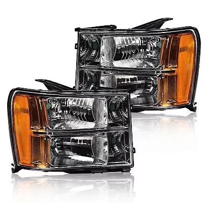 Fit For GMC Sierra 1500 2500HD 3500HD 2007-2013 Headlights Clear Headlamps Light • $65.94