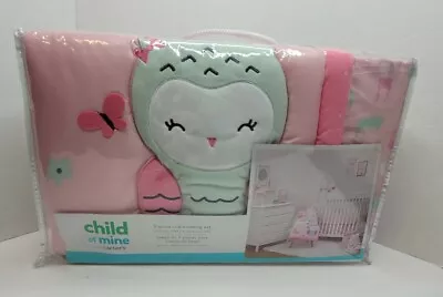 $39.99 • Buy Child Of Mine By Carters 3 Piece Crib Bedding Set, Owl, Unicorn, Pink, NEW 