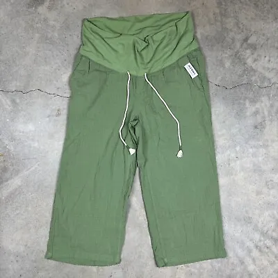 Old Navy Maternity Pull On Pants NEW XL Green Stretch Fit Boho Lounge Wear • $14