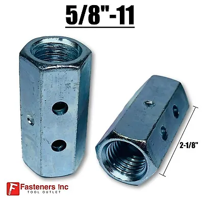 5/8 -11 X W13/16  X L 2-1/8  Hex Threaded Rod Coupling Nut Zinc W Witness Holes  • $7.85