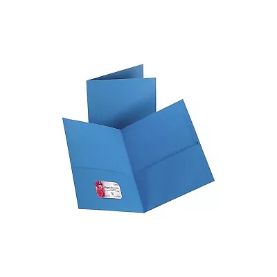 Staples 10% Recycled Smooth 2-Pocket Paper Presentation Folder Light Blue • $9.91