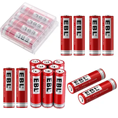 EBL 800mAh 14500 Li-ion Rechargeable Batteries BRC For Flashlight 2slots Charger • $12.79