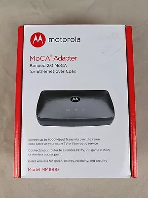 Motorola MOCA Adapter Bonded 2.0 For Ethernet Over Coax Open Box MM1000 • $47.13