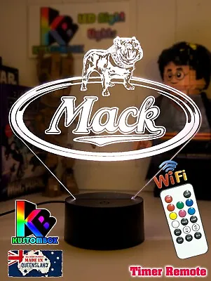 Mack Truck Bulldog Logo 3d Led Table Night Light Lamp 7 Colour Remote Control • $34.99