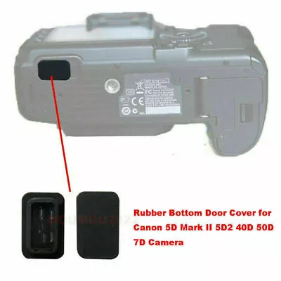 Rubber Bottom Cover Port Lid Black For Canon 5D Mark II 5D2 40D 50D 7D Camera    • £2.38
