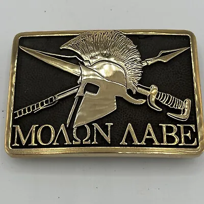 Molon Labe Solid Brass Belt Buckle Made In The USA NorthWest Brass Works New Z6 • $34.99