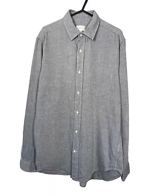 GANT Rugger Cotton Shirt Grey Long Sleeve Pocket Smart Designer USA Size Small • £5.99