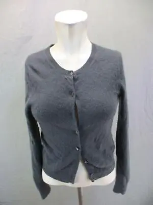 J.Crew Size XS Womens Gray Pure Cashmere Button-Up Cardigan Sweater 7OR576 • $9