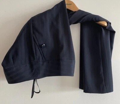 £6 • Buy M&S Lightweight Straight Leg Navy Trousers Size 12 Medium