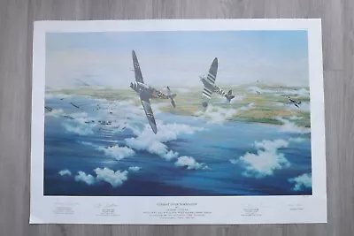 Ww2 Spitfire Print L/e 356/850 Combat Over Normandy  Graeme Lothian 4 Signatures • $124.44