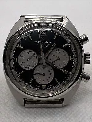 Vintage Mens SWISS MADE MOVADO DATRON HS 360 SUB SEA CHRONOGRAPH Black Dial 3019 • $4704.47