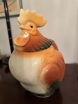 Vintage 1940s Ceramic SIERRA VISTA ROOSTER COOKIE JAR California Pottery Retro • $39.99