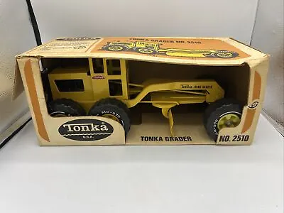 New In Original Box Vintage 1970s Tonka Toys Road Grader No. 2510 Pressed Steel • $249.99