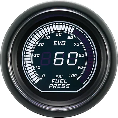 EVO 52mm 2-1/16  Digital Fuel Pressure Gauge 0 ~ 100 PSI White & Green LCD • $95.84
