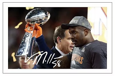 Von Miller Mvp Denver Broncos Super Bowl L 50 Signed Photo Print Nfl Football • $8.58