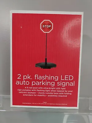 $49.99 • Buy New 2 Pack 4' Flashing Led Light Auto Parking Signal Stop Sign For Home & Garage