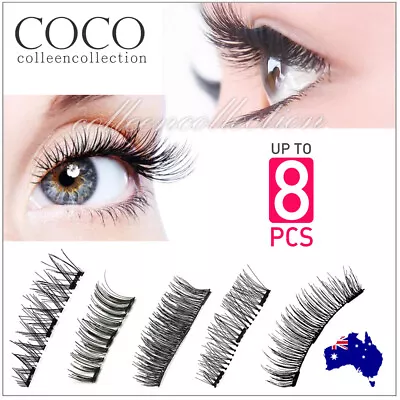 $5.99 • Buy 3D Triple Magnetic Eyelashes Handmade Natural Extension False Magnet Eye Lashes