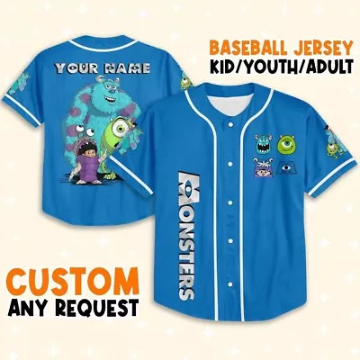 Personalize Monsters Inc Retro Monster University Mike Sulley And Boo Custom Kid • $33.99