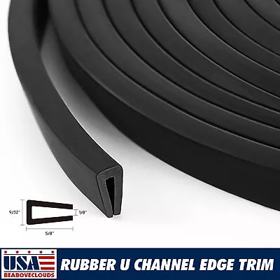 Rubber Edge Trim Metal Edge Protector Fits U Channel Rubber Strip 60  Inch • $14.71