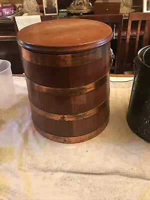 Vintage Coal  Barrel Copper And Wood Scuttle With Inner Bucket Drummond Greenock • £250