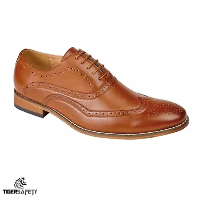 Goor M014 Mens Quality Leather Stylish Formal Fashion 5 Eye Oxford Brogue Shoes • £29.75