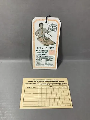 Vintage Carrom Combination Game Board Advertising Price Tag And Score Sheet • $24.95