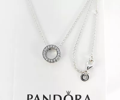 New Pandora Circle Of Sparkle Necklace # 590514CZ - 45cm - 17.7 Inch • $56.99