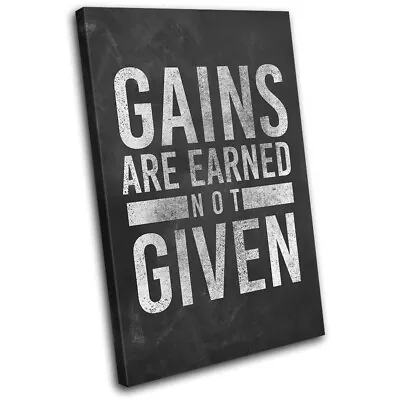 £19.99 • Buy Gym Moitvation Rustic Chalk Typography SINGLE CANVAS WALL ART Picture Print