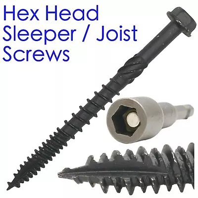 Hex Head Sleeper Screws Timber Landscaping Decking Fencing Structural Oak Joist • £3.25
