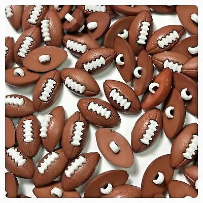 $2.50 • Buy 6, 12 Or 24 Football Buttons Shank Buttons Brown White Sports Shank Football