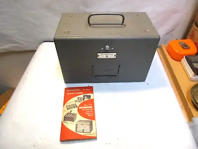 Vintage Brumberger 5  Film Reels Chest Metal Carry Case W Brochure & 3 Reel Cans • $19.99