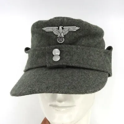 WW2 German Army Solider M43 Field Wool Cap Hat & German Eagle Badge Pin Size 61 • $18.03
