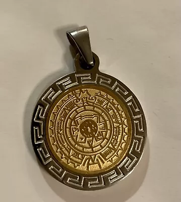 Vintage FINI Dream Jewelry  Mexican Mayan Calendar Pendant 2 Colors Gold Silver • £26.27