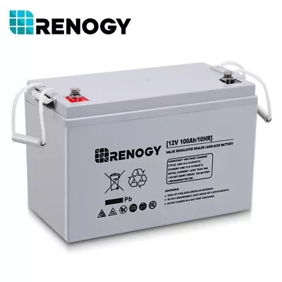 Renogy 100Ah 12V Deep Cycle AGM Rechargeable Battery Solar Off Grid RV • $329.99
