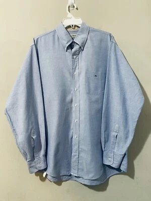 $7 • Buy Vintage L.L. Bean Shirt Men’s 17 Blue Solid Chambray Button Down Long Sleeve