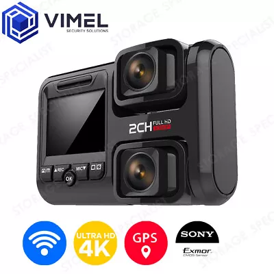 $159 • Buy Professional Dual Dash Camera WIFI G-Sensor Security Recorder Ultra HD 4K