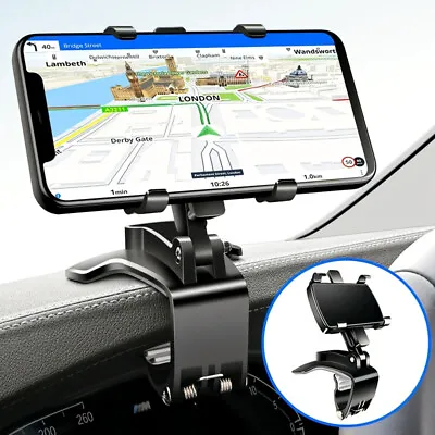360° Clip On Dashboard Dash Mount Mobile In Car Phone Holder Stand Cradle Iphone • £5.85