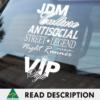 Rear Window Banner JDM Large Sticker Set Drift Night Runner Car Window Decal V3 • $17.90