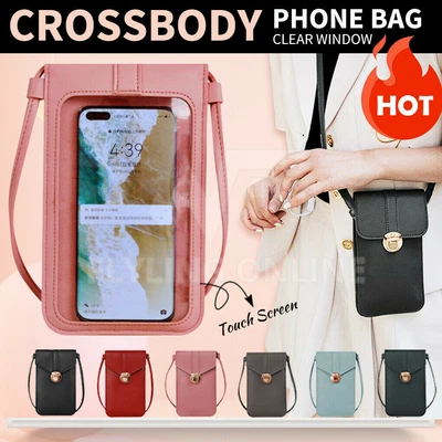 $5.60 • Buy Touch Screen Cell Phone Bag Crossbody Clear Window Mobile Phone Bag Purse