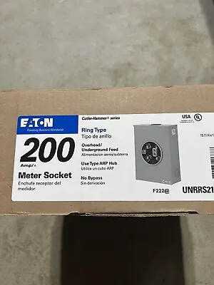$165 • Buy 200 Amp Meter Socket Eaton !! RING TYPE !!!!overhead Underground NEMA 3R