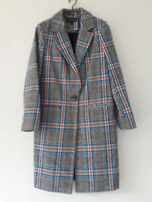 Miss Selfridge Checked Coat Size 8 • £5