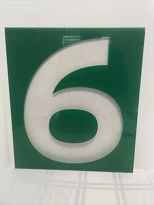 Vintage Acrylic Chevron Service Station  Number “ 6 & 9“   15” X 17” Green • $20