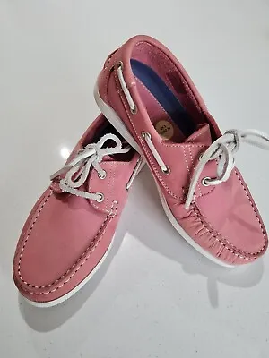 £22 • Buy Yachtsman Pink Leather Deck Boat Shoes Mocassins Size 5 Hardly Worn
