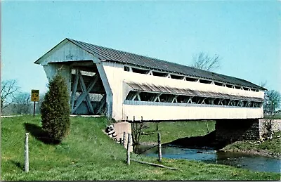 Postcard Union Co. Milford Center Ohio Covered Bridge Little Darby Creek Vintage • $5.50