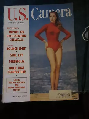 US Camera Travel Magazine March 1954 Photographic Chemicals Bounce Light 57 • $14.99