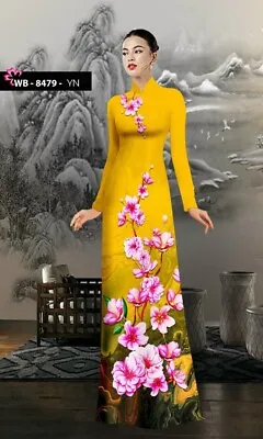 Ao Dai Vietnamese Dress Not With Pant Lụa Mã Não  Silk • $45.99
